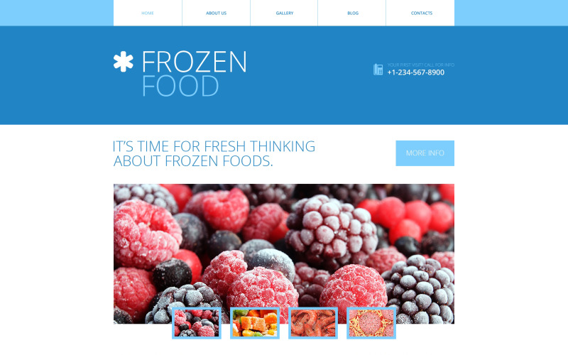 Modelo Gratuito de Site Responsivo a Alimentos Congelados