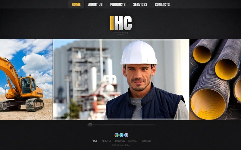 Plantilla de diseño de sitio web industrial gratis