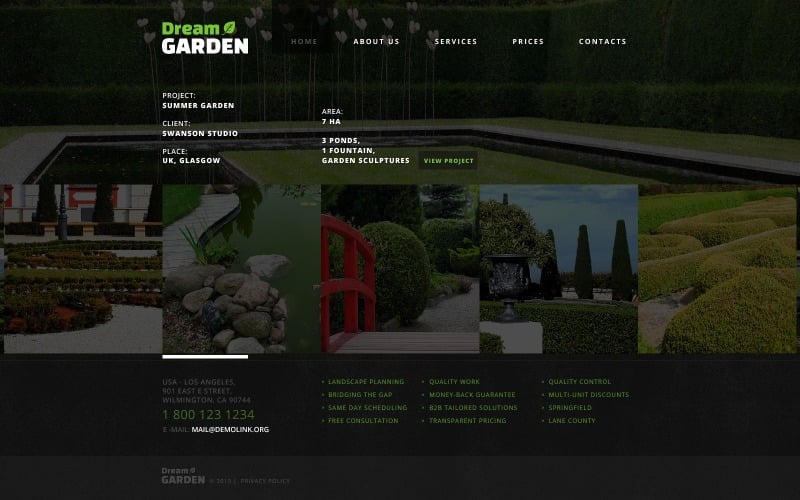 Plantilla de sitio web de diseño de jardín gratis