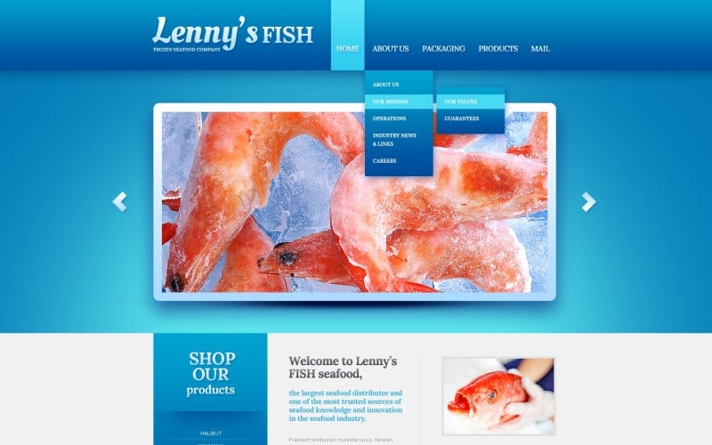 Tema gratuito para sitios web de alimentos congelados