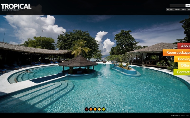 Thema van de gratis resortwebsite