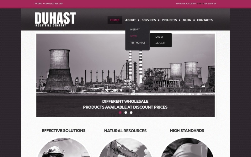 Ücretsiz endüstriyel Ekoloji Duyarlı Web Sitesi Şablonu