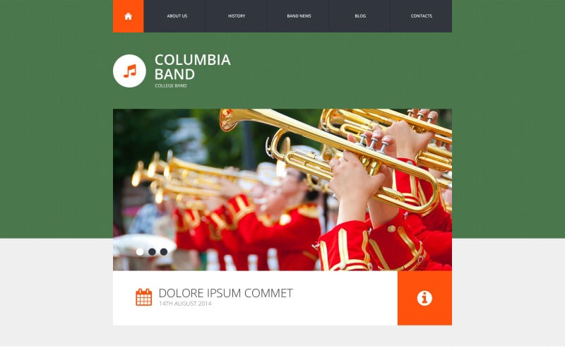 Free Music Band Responsive Website Template