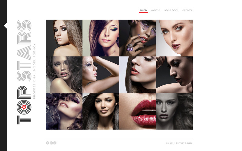 Gratis websitesjabloon voor modelfirma's