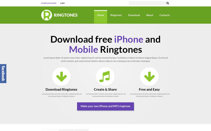 Ingyenes mobiltartalom-reszponzív webhelysablon