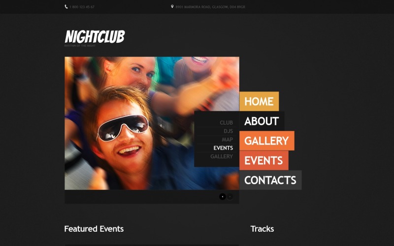 Ingyenes Night Club Reszponzív Weboldal téma