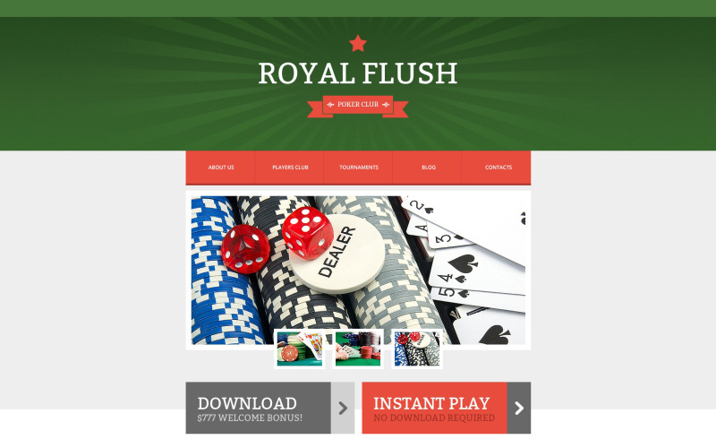 Modèle de site Web réactif de poker en ligne gratuit