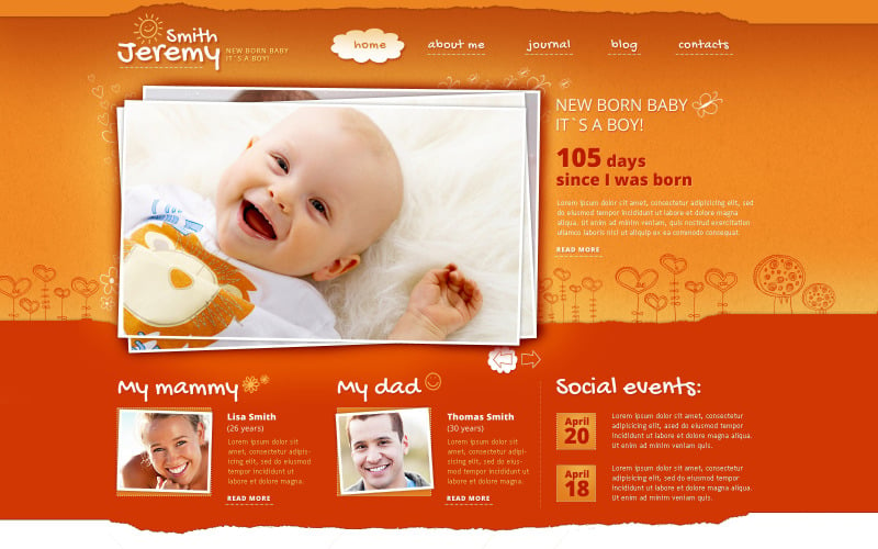 Modèle de site Web réactif pour nouveau-né gratuit