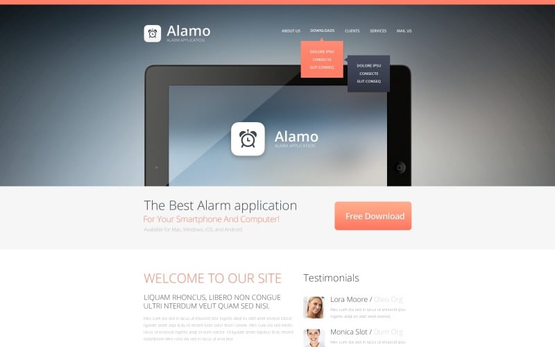 Modello di sito Web responsive con software gratuito
