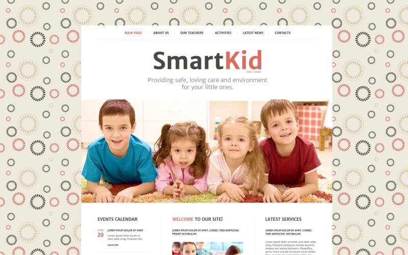 Modelo de Site para Crianças Inteligentes Grátis