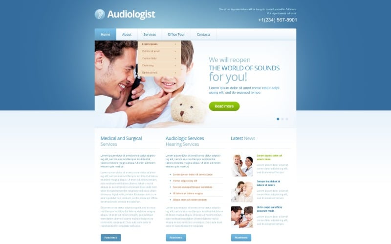 Plantilla de sitio web de médico gratis