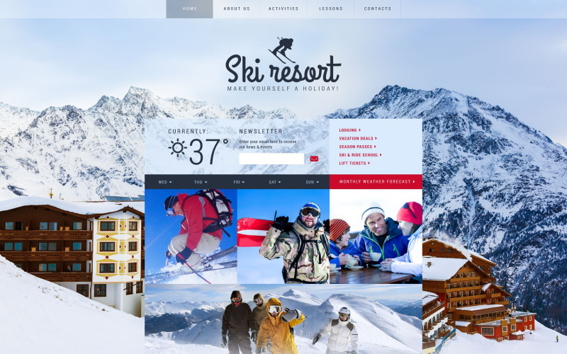 Šablona webových stránek lyžařského střediska zdarma