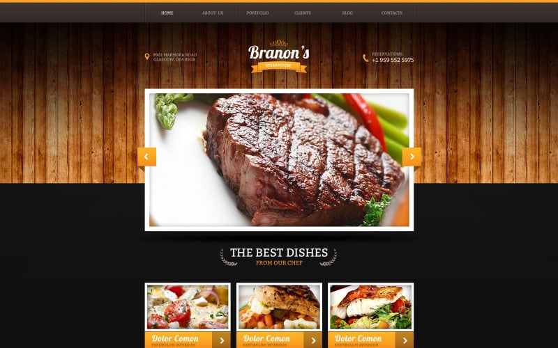 Бесплатный адаптивный шаблон сайта Steakhouse