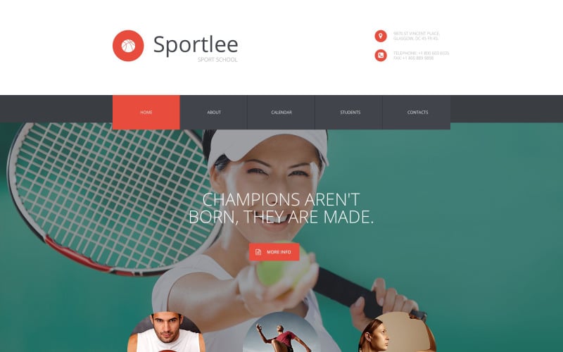 Безкоштовний адаптивний спортивний шаблон веб-сайту
