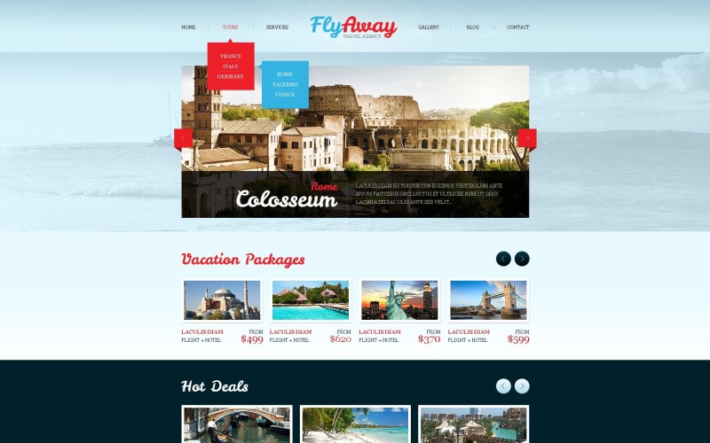 Безкоштовний шаблон веб-сайту туристичного агентства