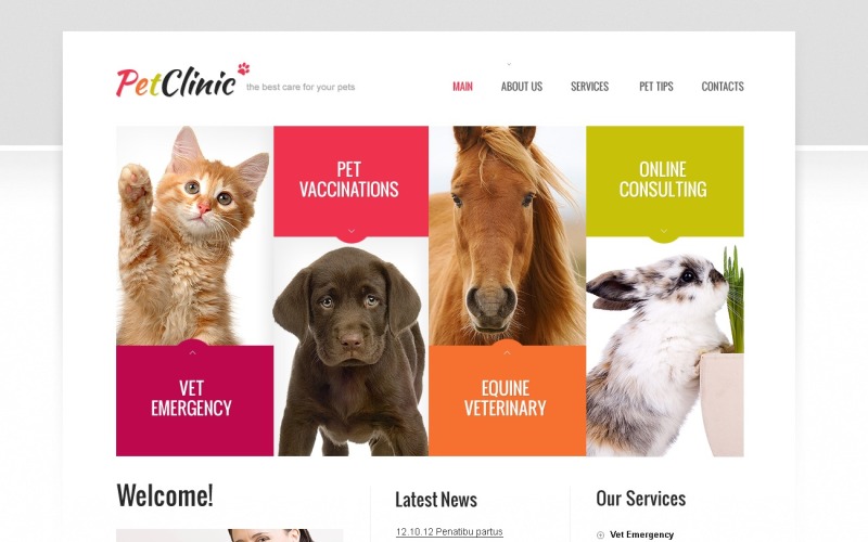 Gratis dierenarts-websitesjabloon