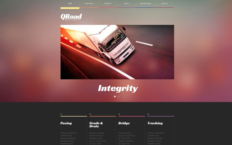 Gratis responsiv webbplatsmall för lastbilar