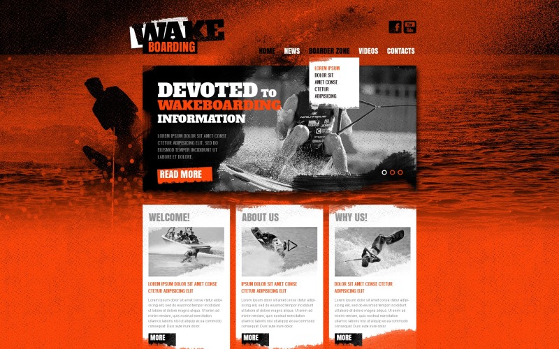 Gratis wakeboard-websitesjabloon