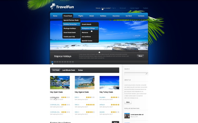 Gratis websitethema voor reizigersbureaus