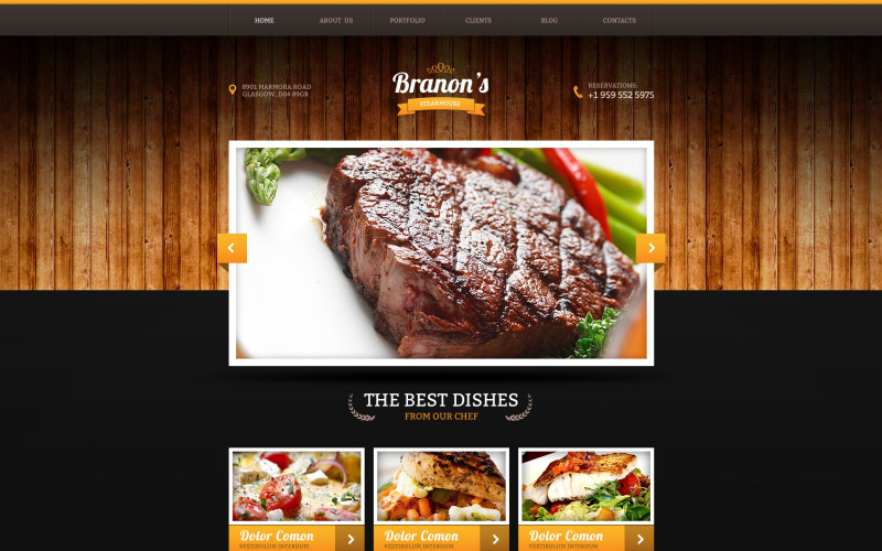 Kostenlose responsive Website-Vorlage für Steakhouse