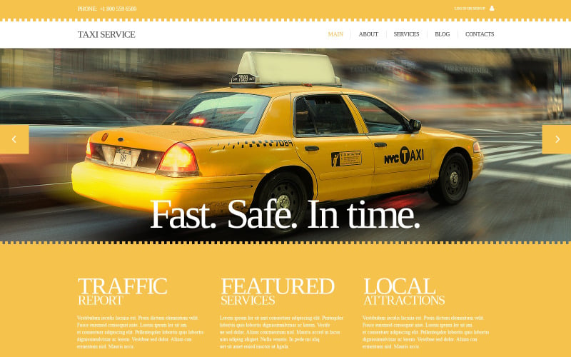 Kostenlose responsive Website-Vorlage für Taxis