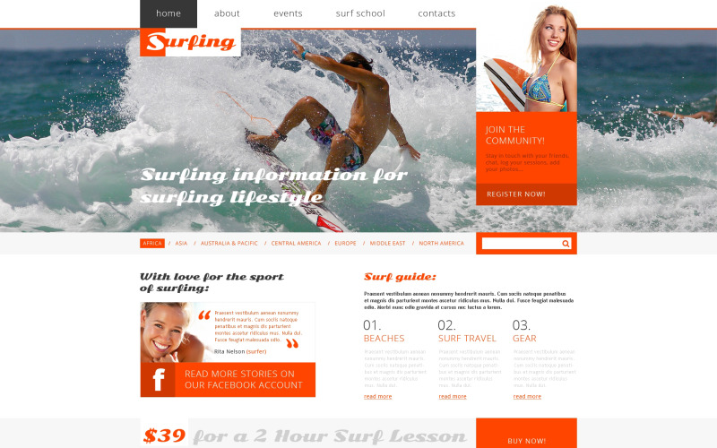 Kostenlose responsive Website-Vorlage zum Surfen