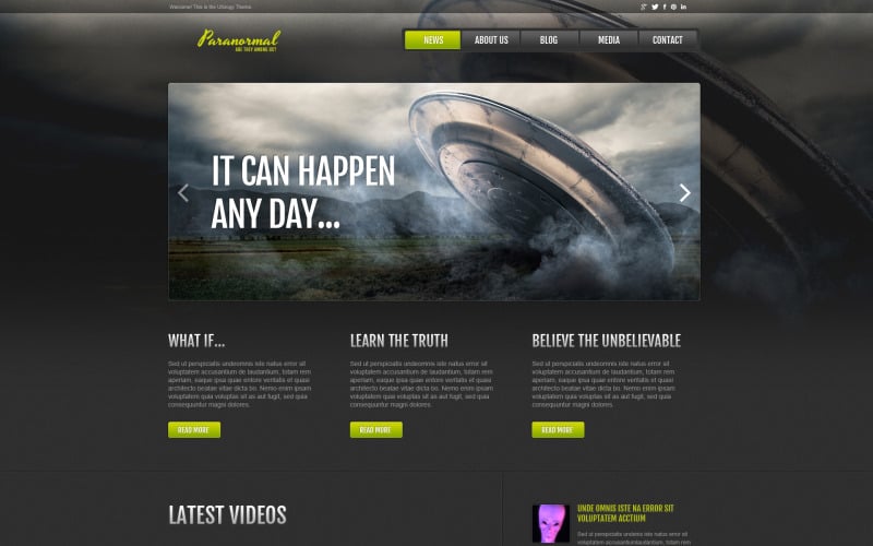 Kostenloses UFO Responsive Website-Theme