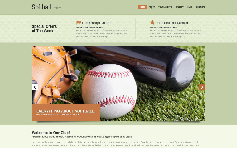 Modello di sito Web gratuito reattivo allo sport