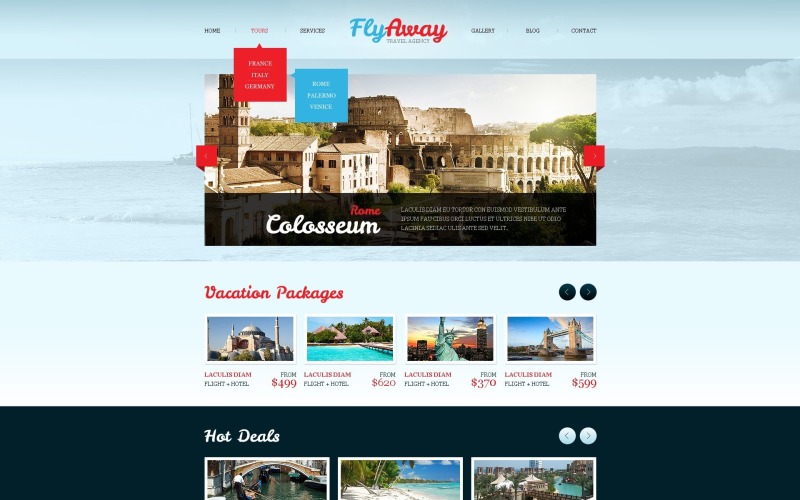 Modello di sito Web per agenzia di viaggiatori gratuito