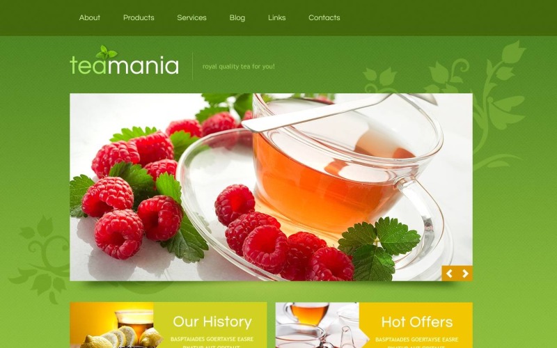 Modello di sito Web reattivo gratuito per negozio di tè