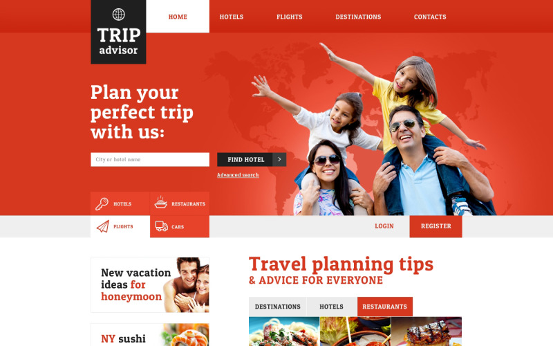 Modello di sito Web responsive per guida di viaggio gratuito