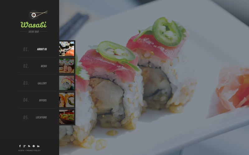 Modelo de Site de Barra de Sushi Grátis