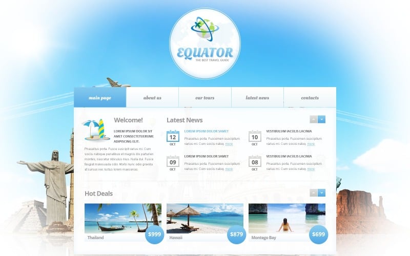 Plantilla de sitio web de guía de viaje gratis