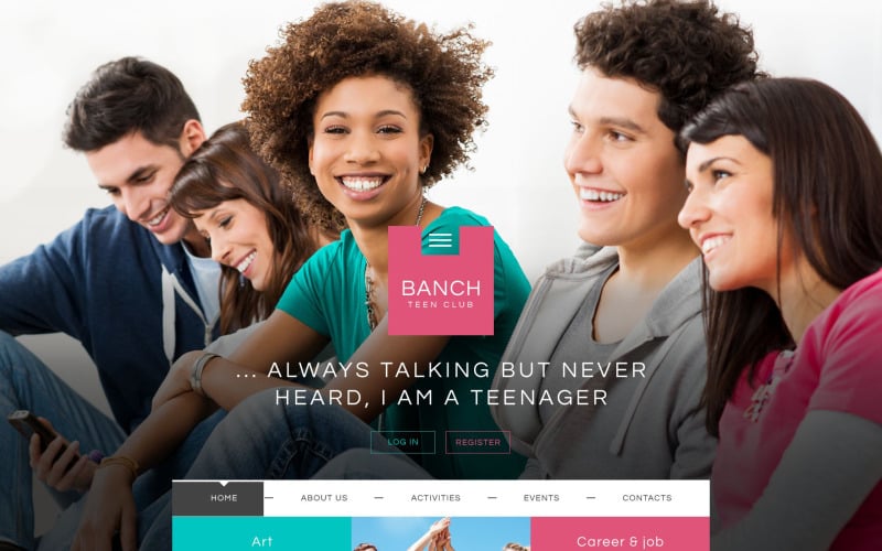 Plantilla de sitio web para adolescentes gratis