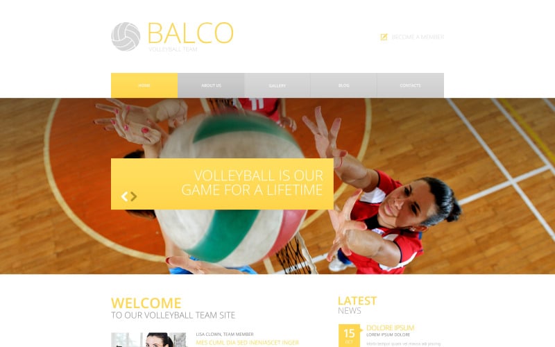 Plantilla de sitio web responsivo de voleibol gratis