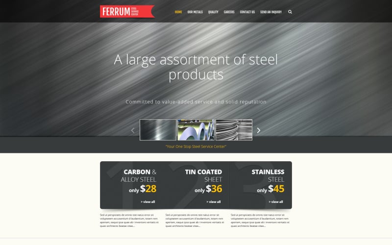Plantilla gratuita para sitio web responsivo de Steelworks