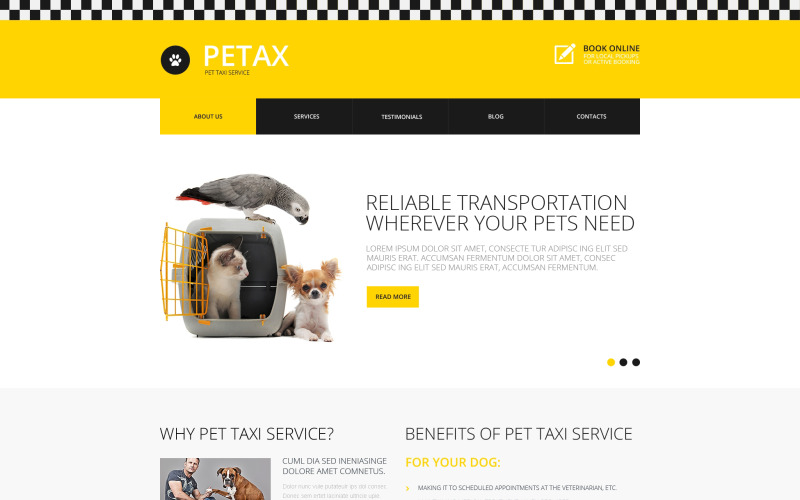 Šablona webu zdarma pro taxi