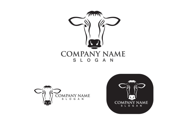 illustration of cow head on logo design Stock Vector Image & Art - Alamy