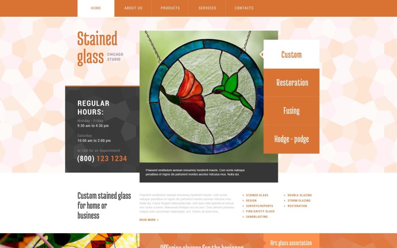 Gratis mall för webbsida för fönsterdekor