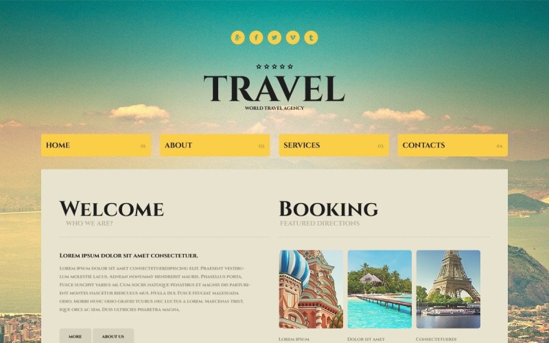 Kostenlose Website-Vorlage für Reisen und Sehenswürdigkeiten