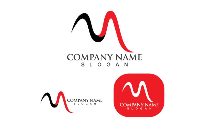M logo i symbol wektor logo firmy V3