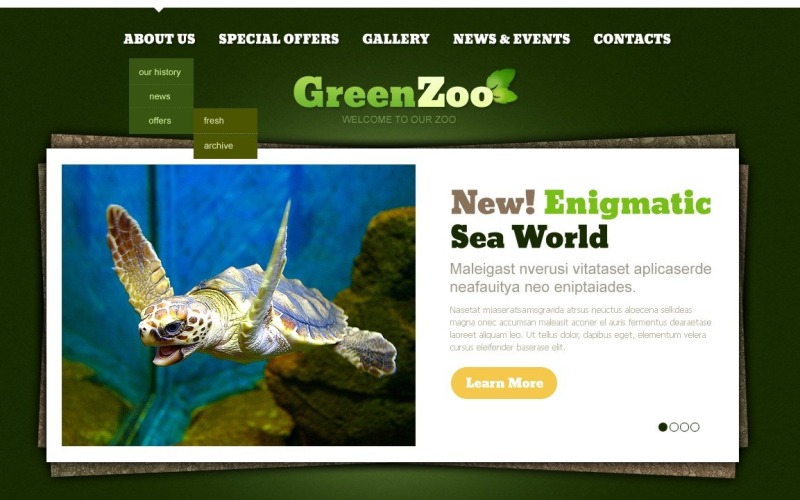 Šablona webových stránek zoo zdarma