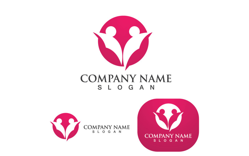 收养和家庭标志矢量 V2