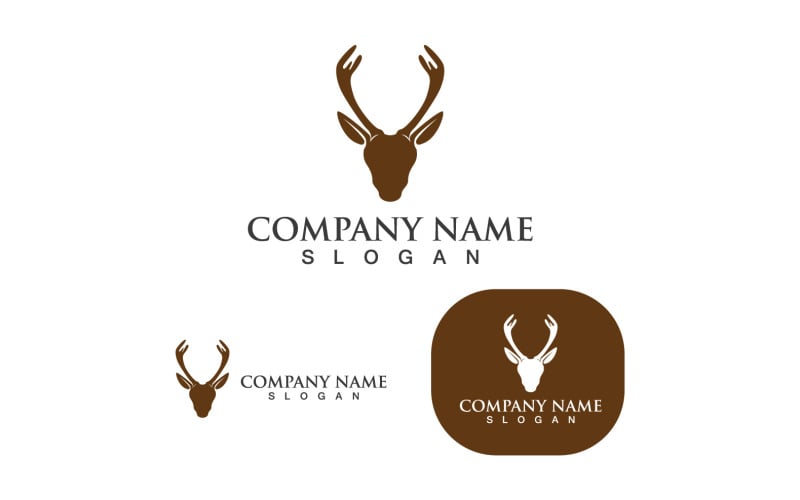 Deer Head Horn Logo And Symbol V4