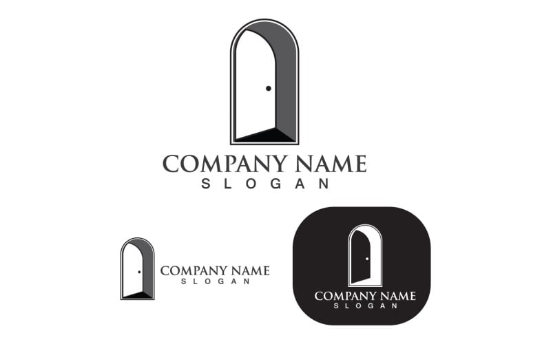 Deur Logo En Symbool Vector Sjabloon V9