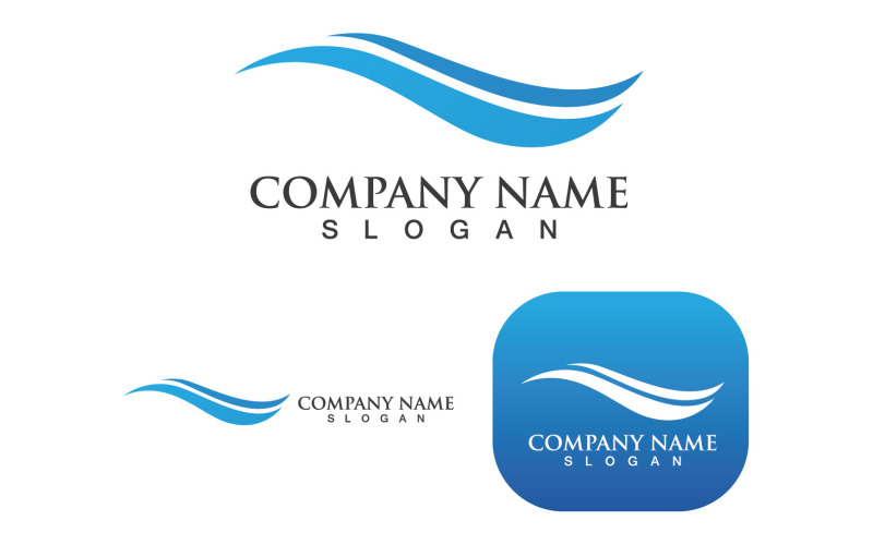 Ola Playa Agua Logotipo Y Símbolo Naturaleza V3