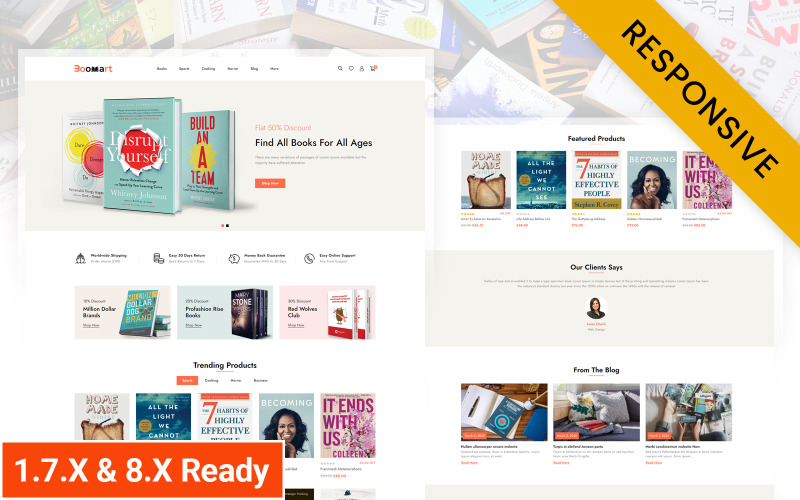 Bookmart - Thème responsive Prestashop pour librairie premium