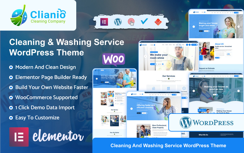 Clianio - WordPress-Thema für Reinigungsdienste