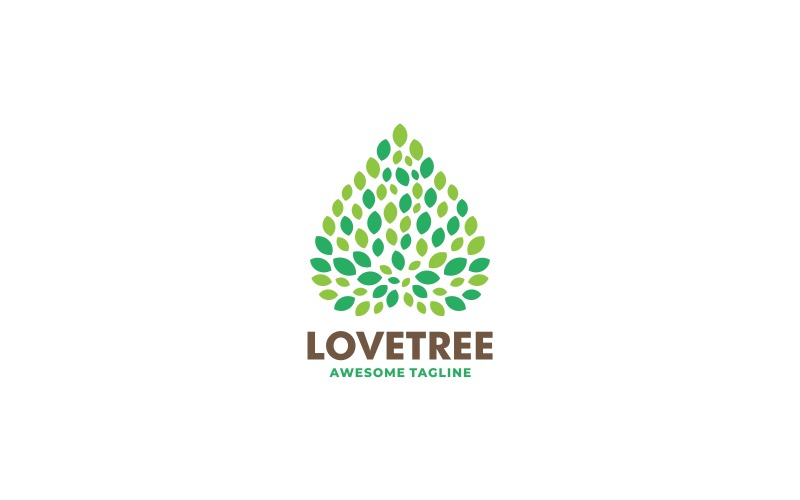 Estilo Simples do Logotipo da Árvore do Amor