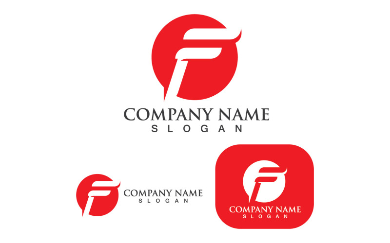 F-logo en symbool zakelijke brief V12